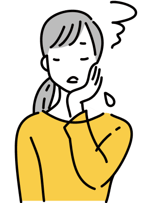 悩む女性のイラスト
