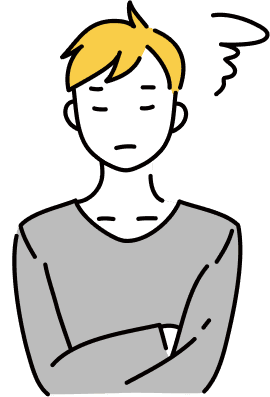 悩む男性のイラスト